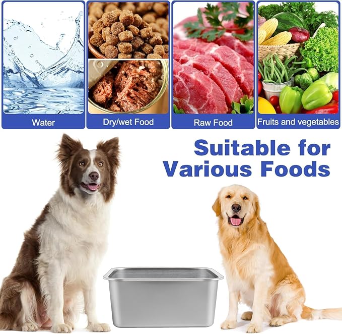 0.85 Gallon Wide Dog Water Bowl, Stainless Steel Bowl, Small Dogs | 12.6 x 8.7 - Image 7