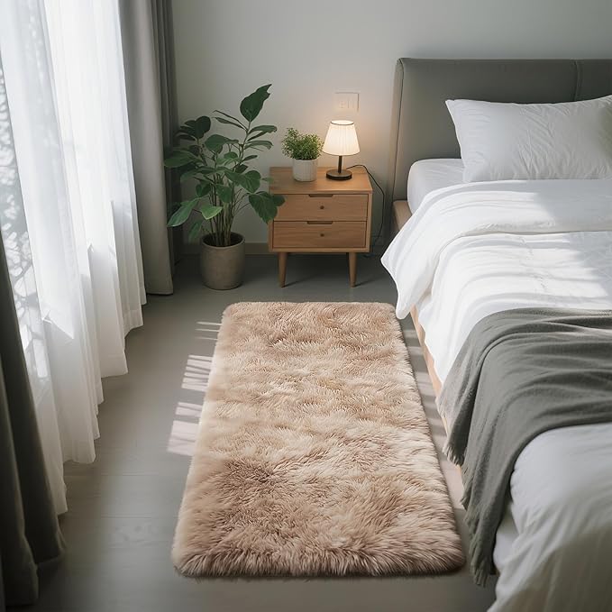 Fluffy Rug Shag Area Rug, Mottling Beige 3x5 Area Rugs by Yongyangjuxi