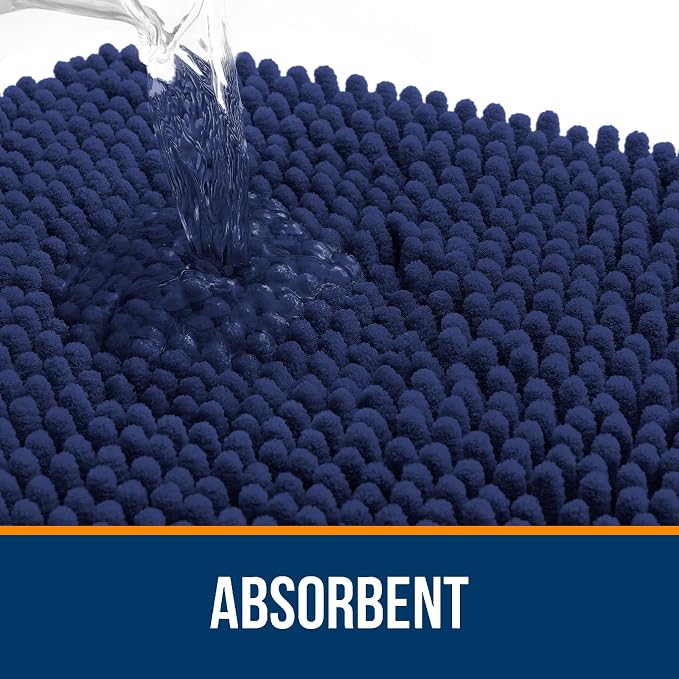 OLANLY Bathroom Rugs 35x24, Extra Soft Absorbent Chenille Bath Rugs, Rubber - Image 4
