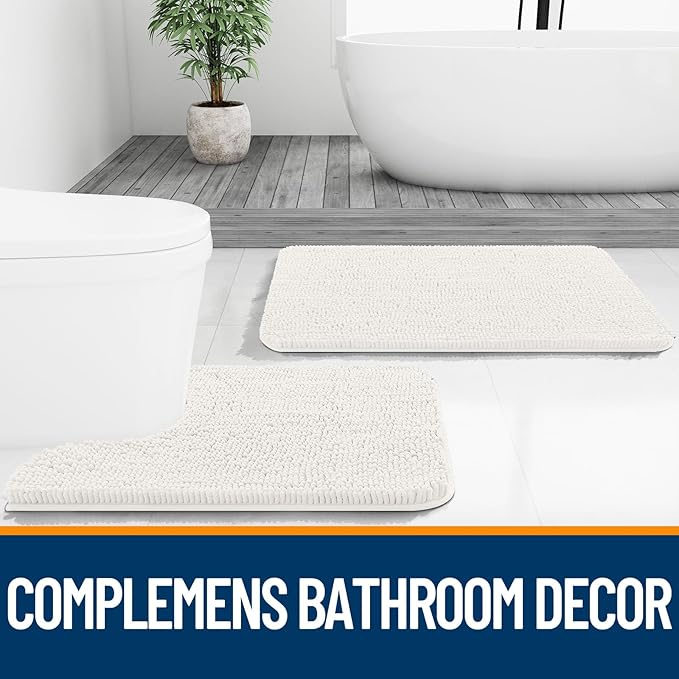 OLANLY Bathroom Runner Rugs 59x20, Extra Soft Absorbent Chenille Bath Rugs - Image 7