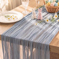 6 Pack Dusty Blue Cheesecloth Table Runner 120 Inch Boho Wedding Decor | by Fixwal