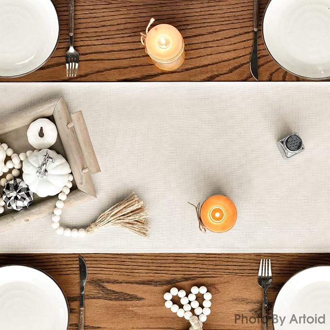 Artoid Mode 210 GSM Fall Table Runner 13x72 Inch Home Party Decor | Aqua Hello - Image 4