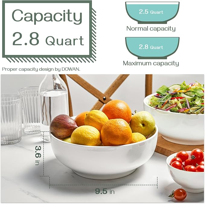 DOWAN Serving Bowls, 90 OZ Large Salad Bowls - Image 3