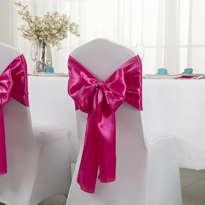 Horbaunal 24 Pack Hot Pink Satin Table Runner 12 x 108 Inch | Smooth Table - Image 3