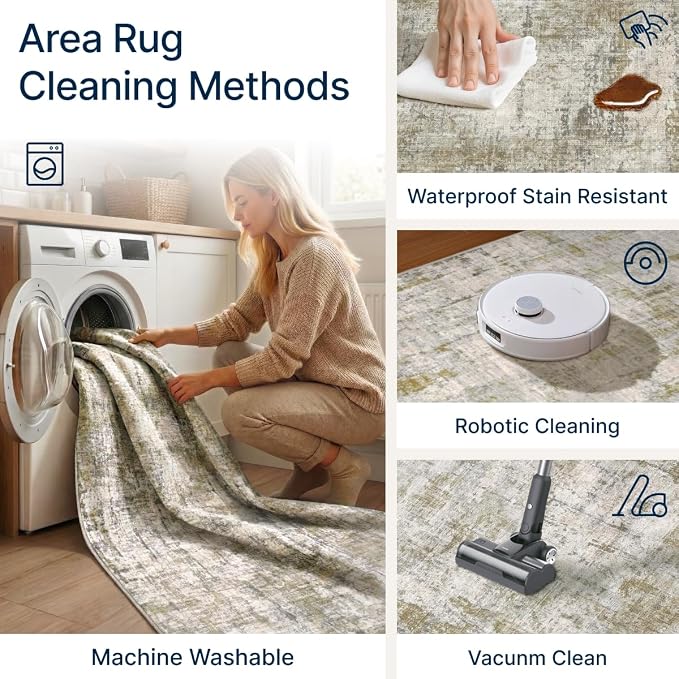 10x14 Area Rugs Washable Living Room Rug-No Slip Soft Carpets Modern Abstract - Image 5