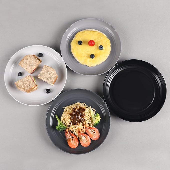 HEYCOME 12 Pcs Unbreakable Deep Dinner Plates Set, 10 inch Reusable Plastic - Image 7
