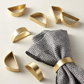 Stainless Steel Golden Napkin Rings Set of 12, Modernist Napkin Ring Holder by wonlex