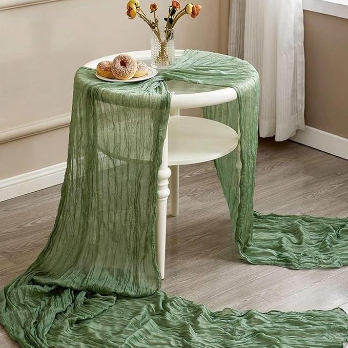 20Pack Sage Green Cheese Cloth Table Runner 20x120inch Gauze Table Runners | - Image 3