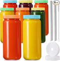 8 Pack Glass Juicing Bottle Drinking Jars by AOZITA
