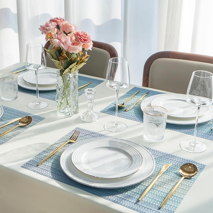 Placemats Set of 4 Vinyl/Plastic Woven Place Mats - Image 6