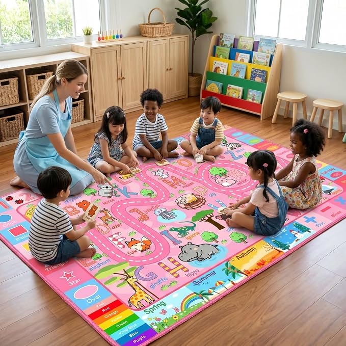 Educational ABC Alphabet Rug for Playroom Classroom Bedroom 5x7 Feet Kids by HBUFBUQ