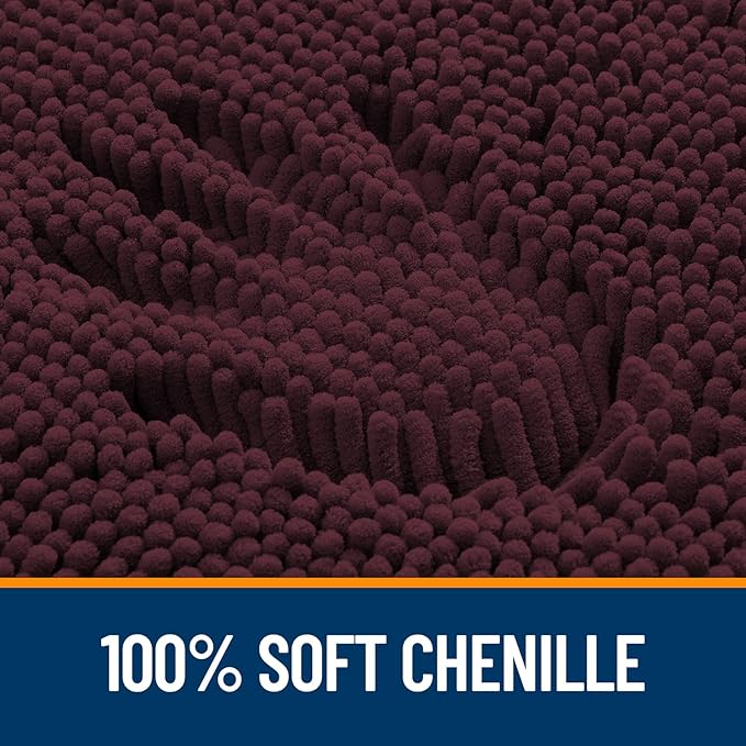 OLANLY Toilet Rugs U-Shaped 24x24, Extra Soft Absorbent Chenille Contour - Image 3