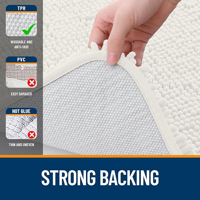 OLANLY Toilet Rugs U-Shaped 24x20, Extra Soft Absorbent Chenille Contour - Image 6