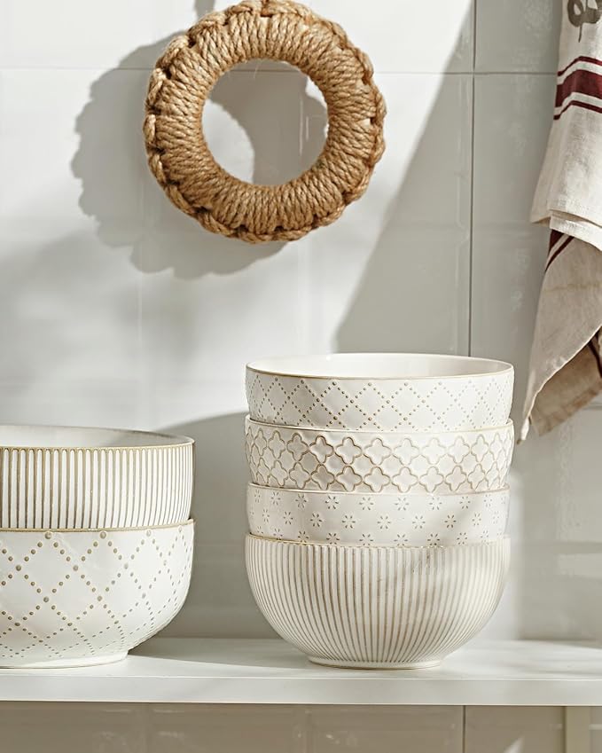 getstar Ceramic Soup Bowls, Big Cereal Bowl Set of 4 - Image 5