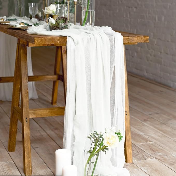 6 Pack Cheesecloth Table Runner 10Ft Christmas Gauze Boho Table Runners - Image 4