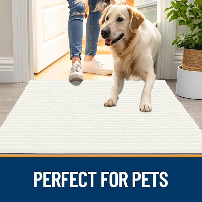OLANLY Dog Door Mat for Muddy Paws 59x35, Ultra Absorbent Chenille Mud Doormat - Image 6