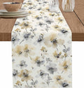 Watercolor Flower Table Runners 70 Inches Long, Cotton Linen Fabric Table by Edwiinsa