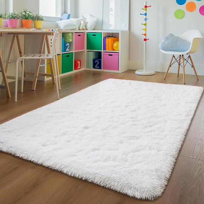Andecor Soft Fluffy Bedroom Rugs, 4 x 6 Feet Indoor Shaggy Plush Area Rug - Image 2