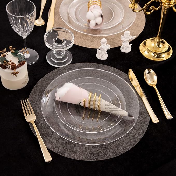 PULOTE 100Pieces Clear Plastic Plates - Image 5