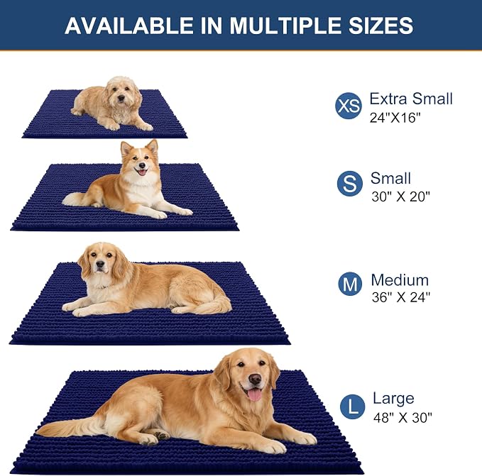 OLANLY Dog Door Mat for Muddy Paws 59x20, Ultra Absorbent Chenille Mud Doormat - Image 2