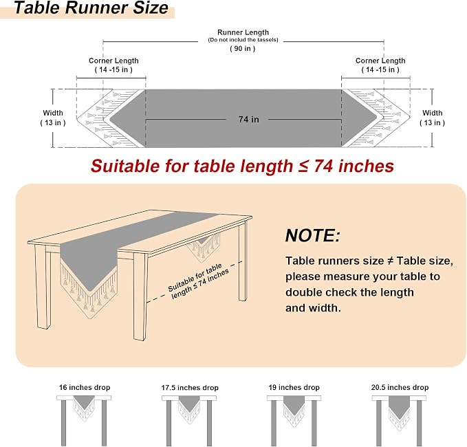 Loom and Mill Luxury Elegant Damask Table Runner 90 inches Long, 13x90 inch - Image 2