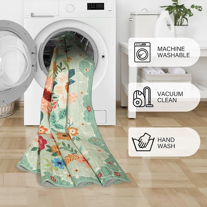 DUKINO 3x5 Area Rug, Floral Rugs - Image 9