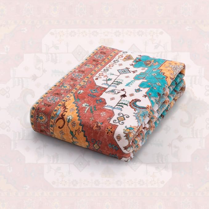 SERISSA Area Rug 3x5 Boho Orange Rugs - Image 6