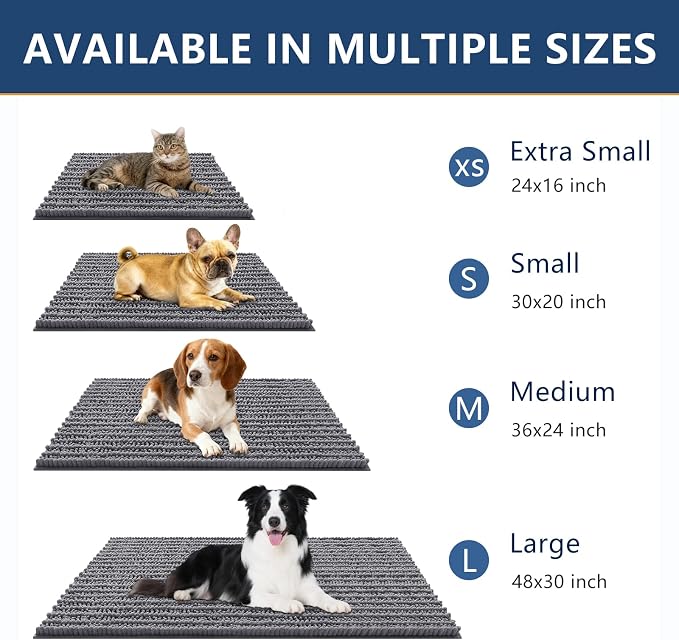 Smiry Dog Door Mat for Muddy Paws 47x17, Absorbent Dirt Trapper, Non-Slip - Image 3