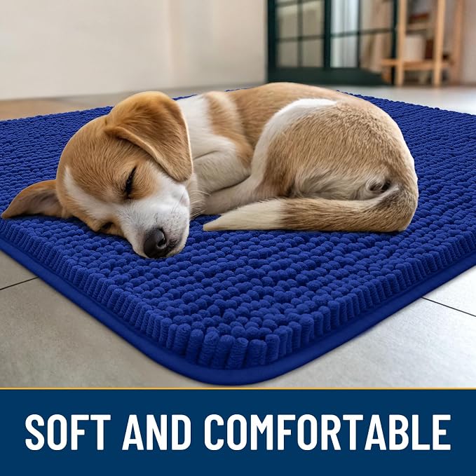 Smiry Dog Door Mat for Muddy Paws 30x20, Absorbent Dirt Trapper, Non-Slip - Image 2