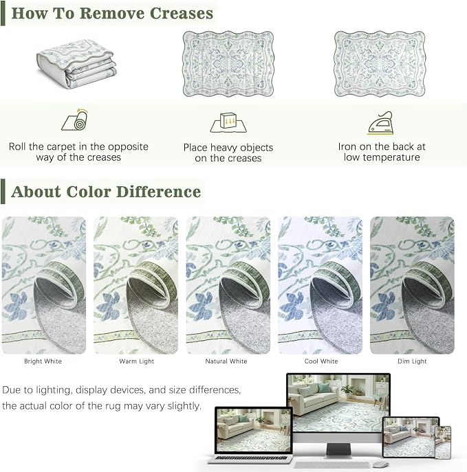 DCX Green and Blue 5x7 Rug, Kid & Pet Friendly - Image 5