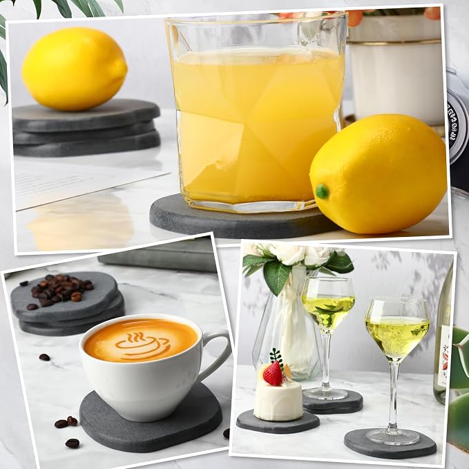 Diatomaceous Earth Coasters Set of 4，Cool Absorbent Quick-Dry Drink Coasters - Image 7