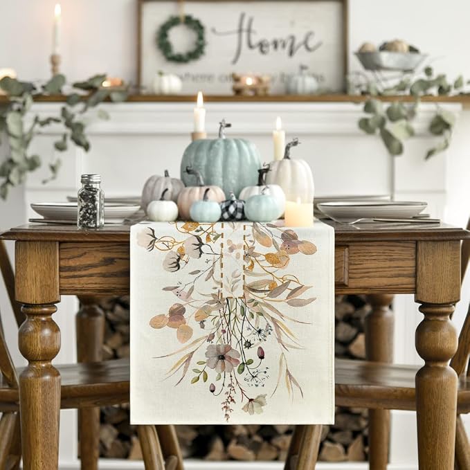 Artoid Mode 210 GSM Fall Table Runner 13x48 Inch Home Party Decor | Wildflower - Image 2