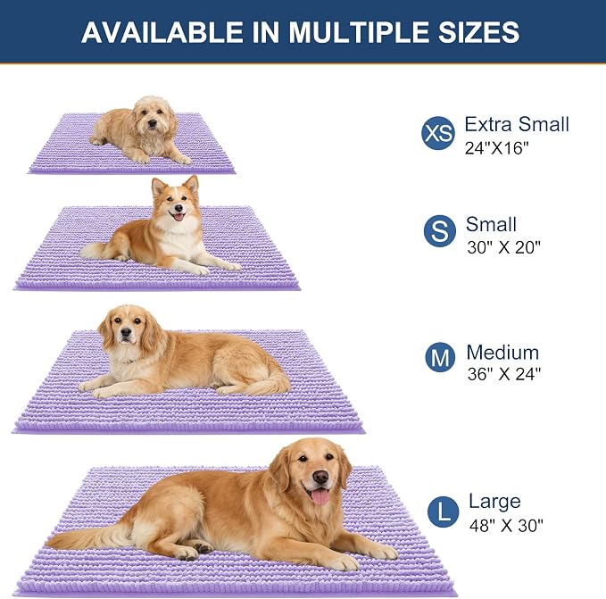 OLANLY Dog Door Mat for Muddy Paws 47x17, Ultra Absorbent Chenille Mud Doormat - Image 2
