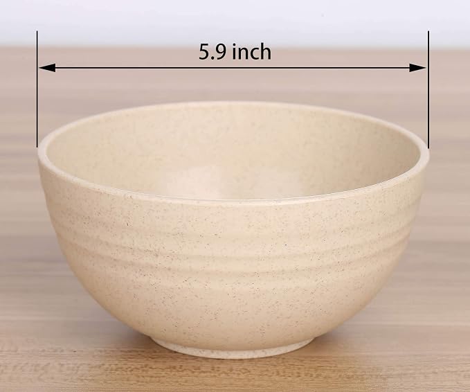 Unbreakable Cereal Bowls - 24 oz Reusable Wheat Straw Bowl Sets - Image 2