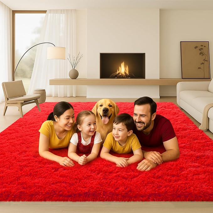 5x7 Plush Fluffy Area Rugs, Large Soft Carpet, Upgraded Non-Slip Rectangular Rug - Image 4