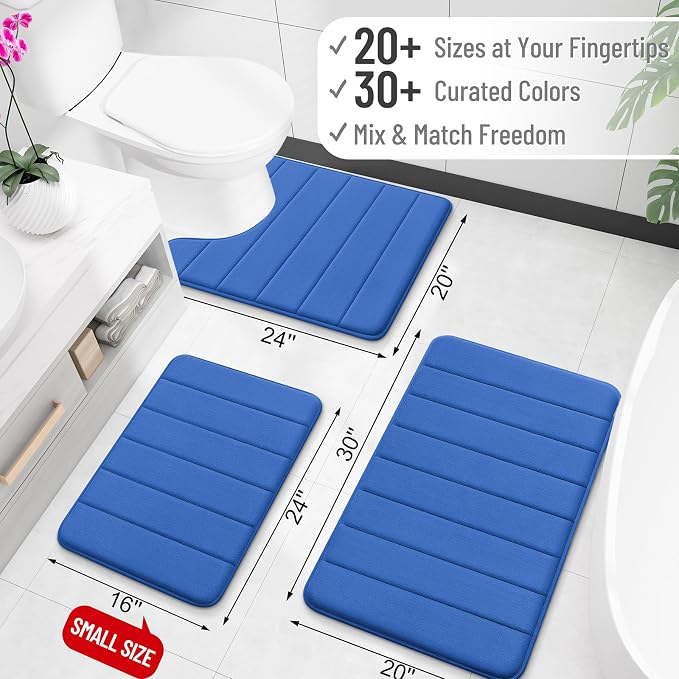 OLANLY Memory Foam Bath Mat 44x32, Super Soft Absorbent Bathroom Rugs, Quick Dry - Image 2