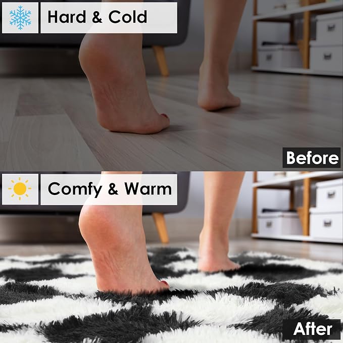KICMOR Black and White 3x5 Rugs - Image 7