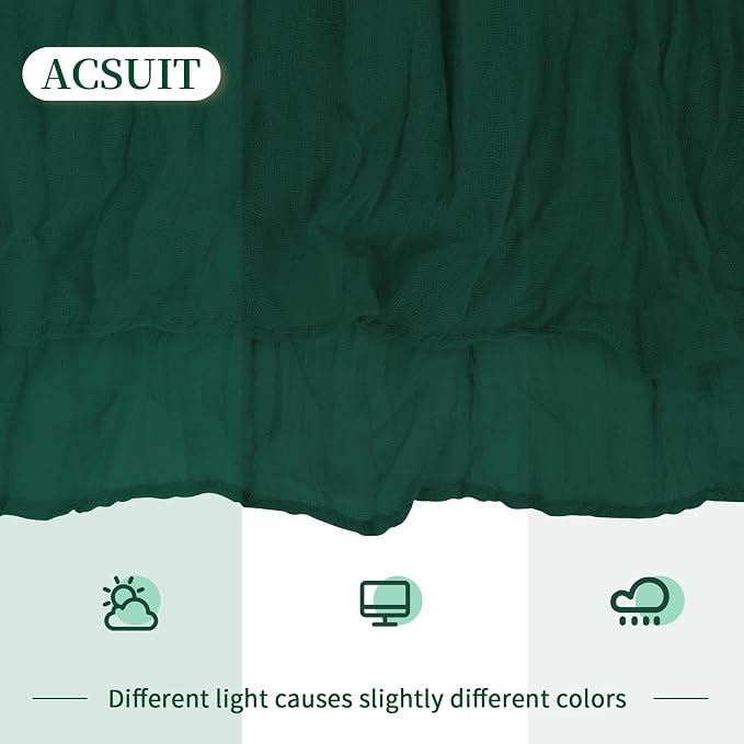 4 Pack Emerald Green Cheesecloth Table Runner 20 x 120 inch Gauze Table Runners - Image 7