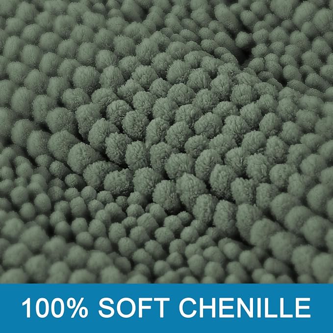 H.VERSAILTEX Bath Rugs for Bathroom Non Slip Bath Mats Extra Thick Chenille - Image 3