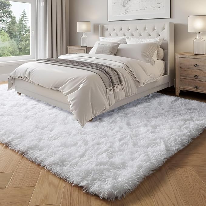PAGISOFE Fluffy Shaggy Area Rug 5x8, Plush Rugs - Image 4