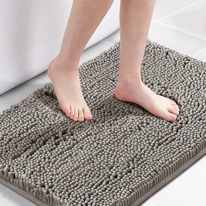 H.VERSAILTEX Chenille Bath Rug Non-Slip Bathroom Rug Shag Shower Mat by HVERSAILTEX