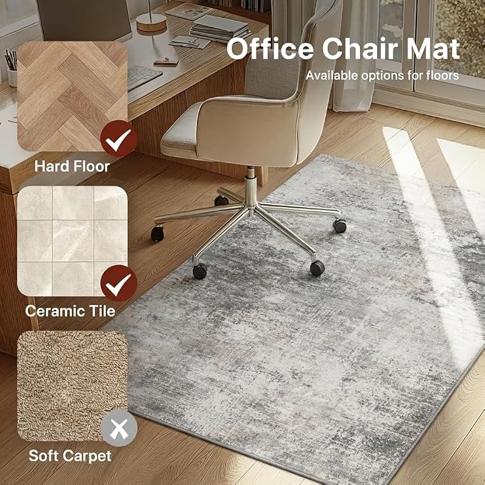 36"x60" Office Chair Mat for Hardwood Tile Floor, Under Desk Carpet Protector - Image 5