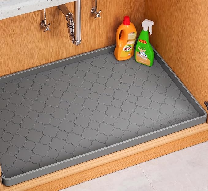 Jin&Bao Waterproof Under Sink Mat 40" x 19", Thick Silicone Mat Cabinet by Jin%26Bao