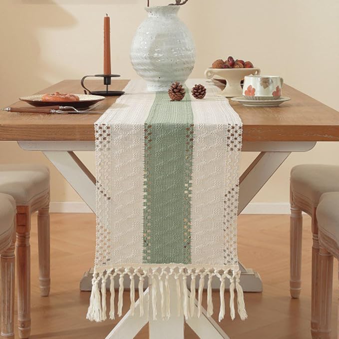 Sage Green Table Runner 120 Inches Long - Image 3