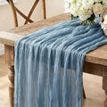 3Pcs Blue Table Runner, 10FT Boho Dust Blue Cheesecloth Table Runners 35*120inch by Miucat