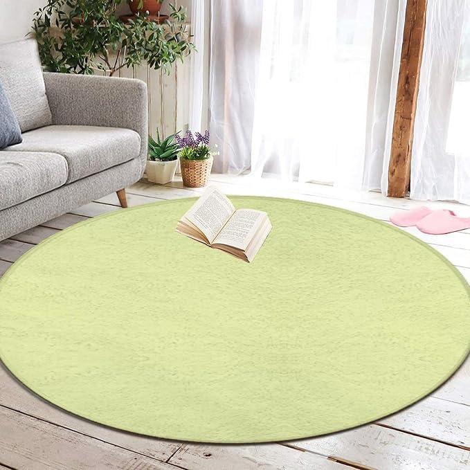 Machine Washable Modern Round Area Rug, Room Sofa Yoga Soft Round Carpet - Image 5