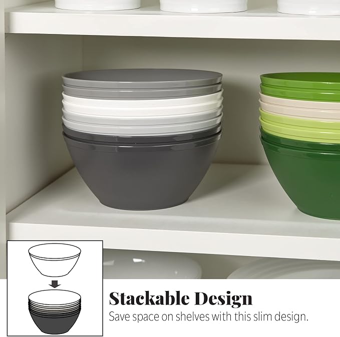 US Acrylic Unbreakable 28 oz. Plastic Stackable Cereal Bowls - Image 6