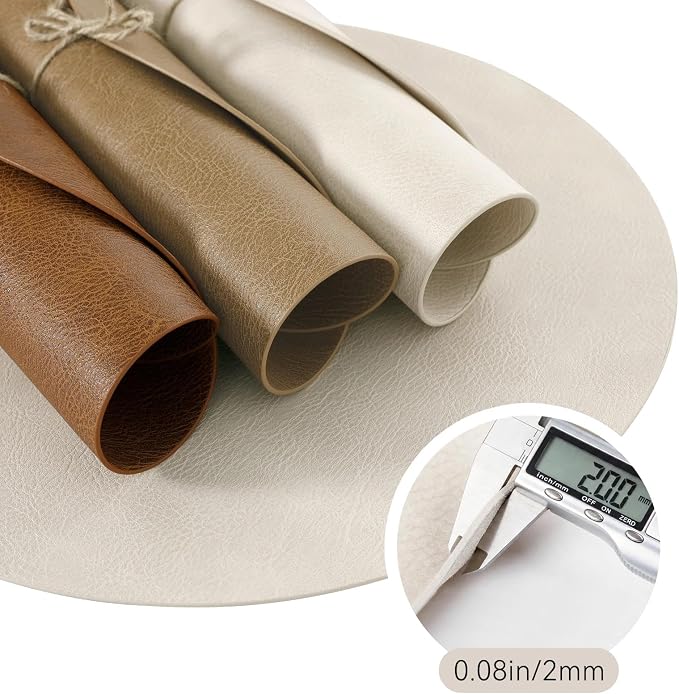 MOSAYT 13 Inch Round Vinyl Placemats Set of 4 - Image 6