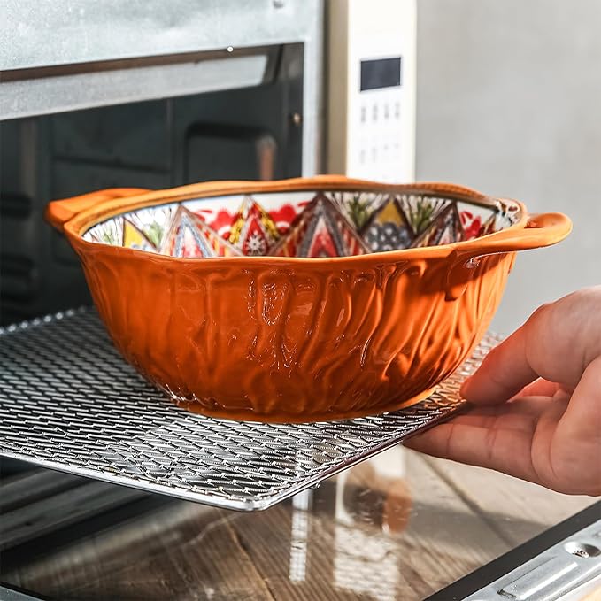 XKXKKE 4 Pack Boho Ceramic Serving Bowls - Image 3