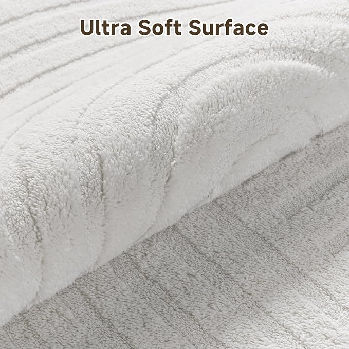 Pauwer 9x12 Washable Area Rugs for Living Room Modern White Solid Color Soft - Image 3
